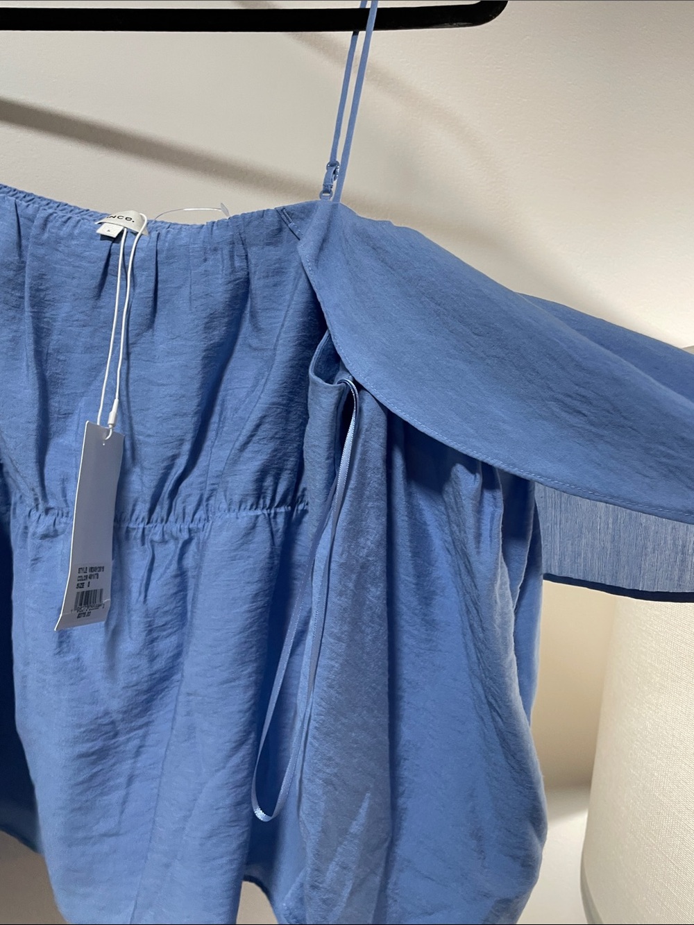 Vince Light Blue Off-Shoulder Ruffle Blouse - Picture 10 of 16